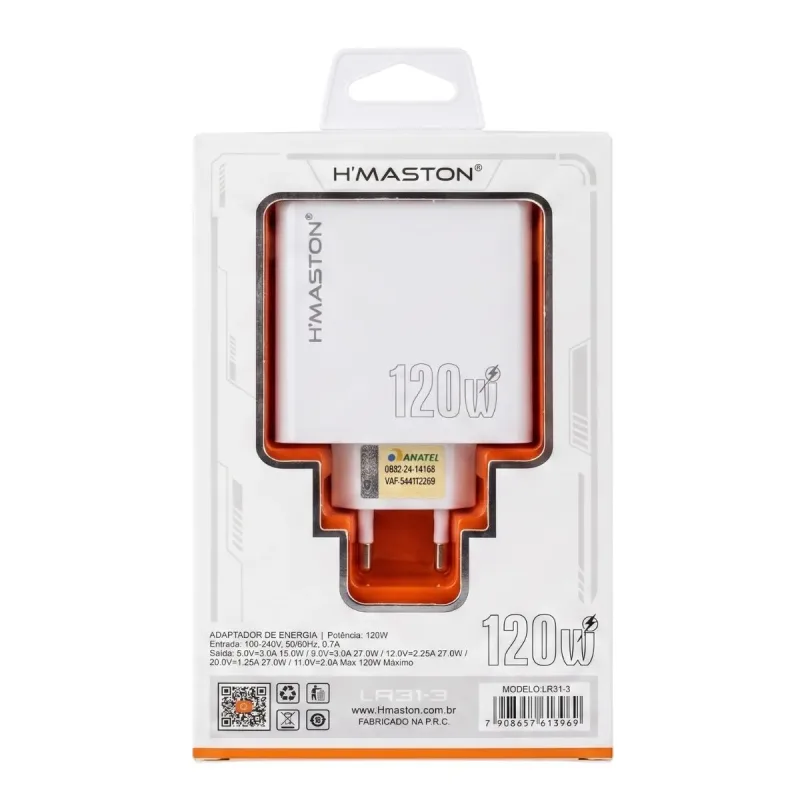 Carregador de Celular Hmaston Tipo C 120w
