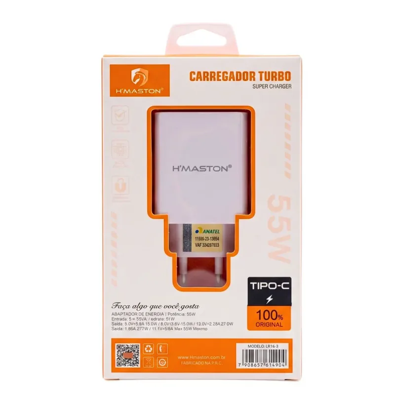 Carregador de Celular Hmaston Tipo C 55w