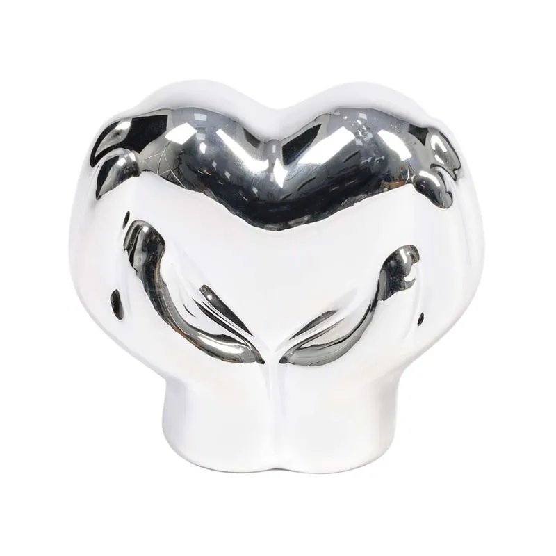 Enfeite Decor Holding Heart Silver 8x8 Ceramica - Mai Home
