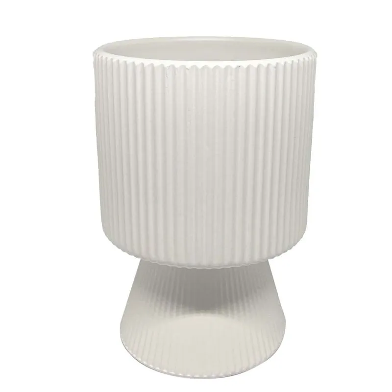 Vaso Modern Troffy Branco 12x16,5cm Ceramica Mai Home