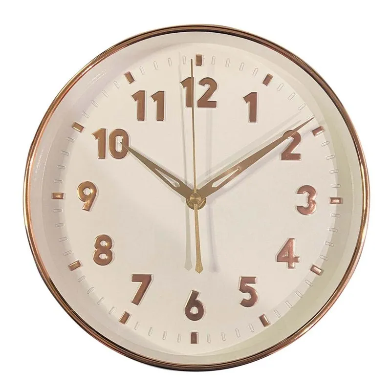Relogio Parede Short Bold Branco 23x23 Plastico - Mai Home