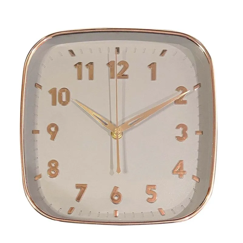 Relogio Parede Square Vint Rosa E Branco 21 Pt Mai Home