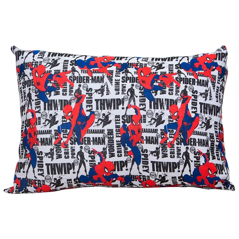 Fronha Avulsa Portallar Malha 100% Algodão Disney Estampada Marvel Spider White 48cmx68cm Branco