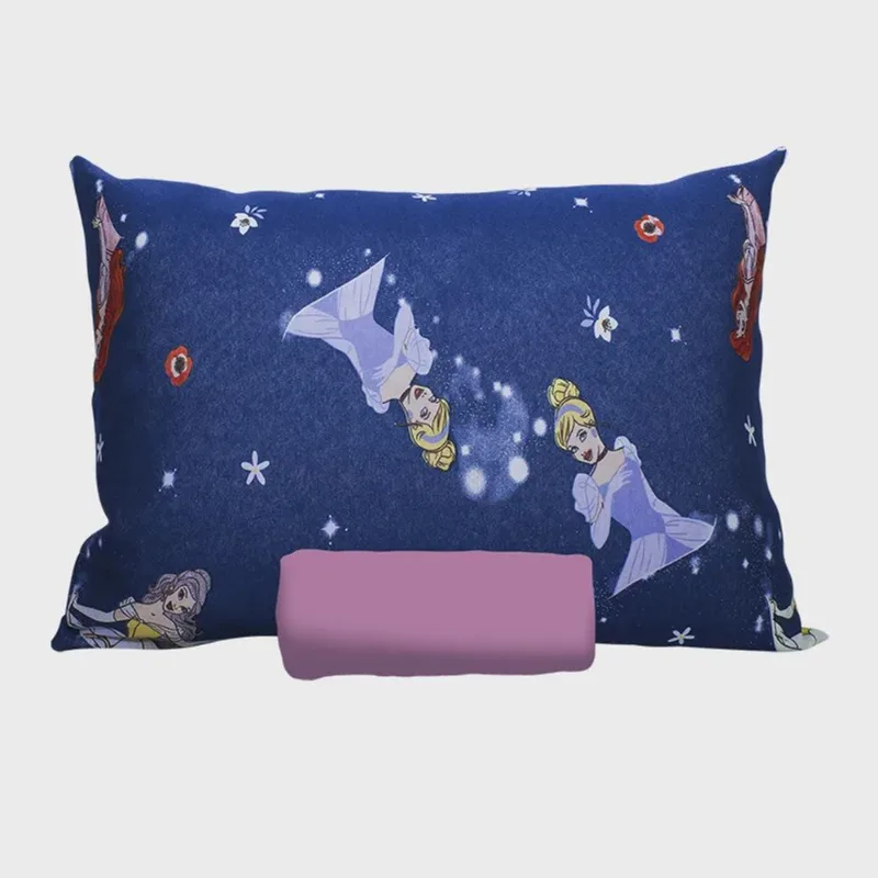 Jogo de Cama Portallar Solteiro Malha Mista Disney Friendly Princesses 2 Pçs Rose