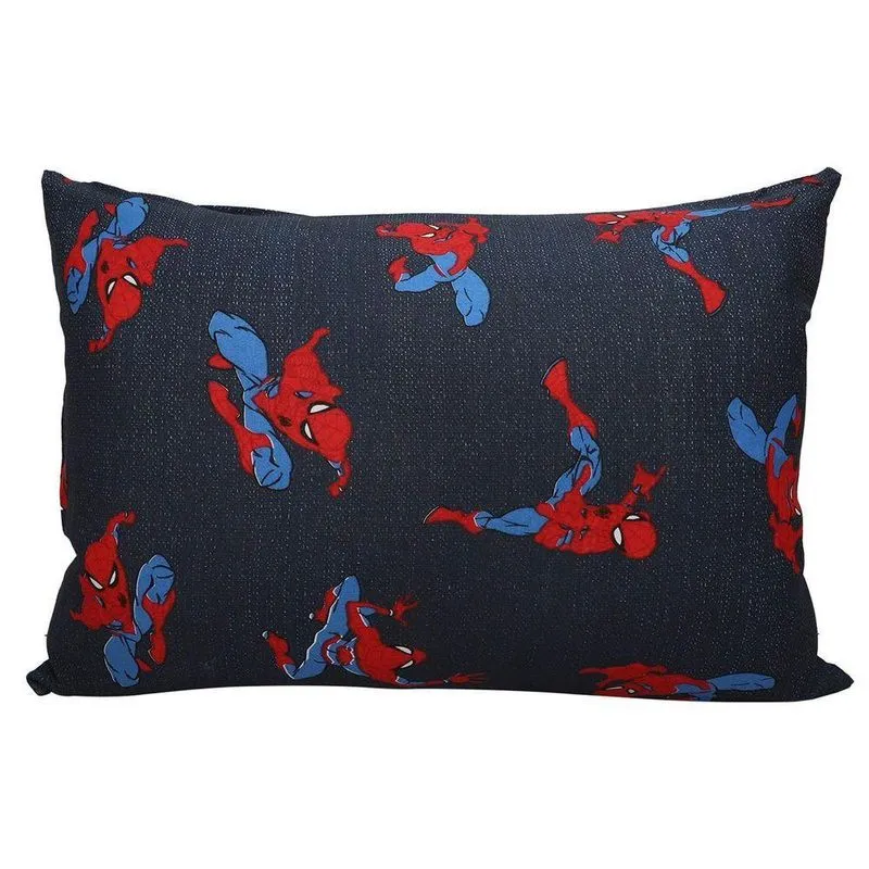 Fronha Portallar Malha Estampada Disney Marvel Spider Talk Blue 48cmx68cm Azul