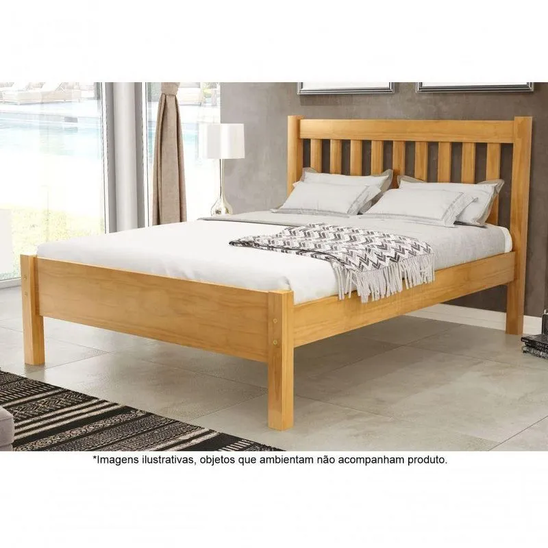 Cama Casal Em Madeira Maciça 1,40 Rapido Alice Mel