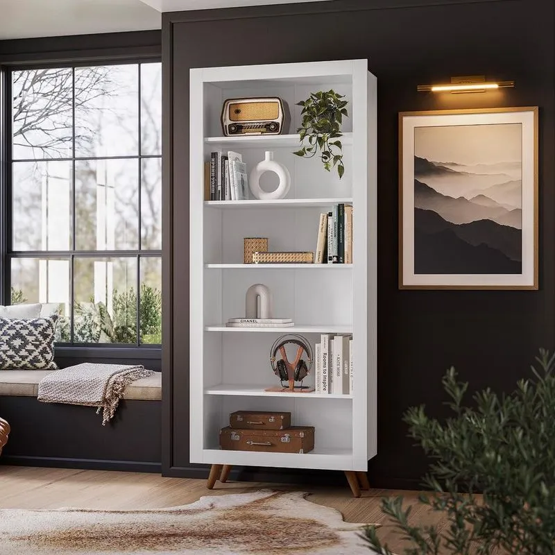 Estante Livreiro Retrô 4430 Qmovi Branco