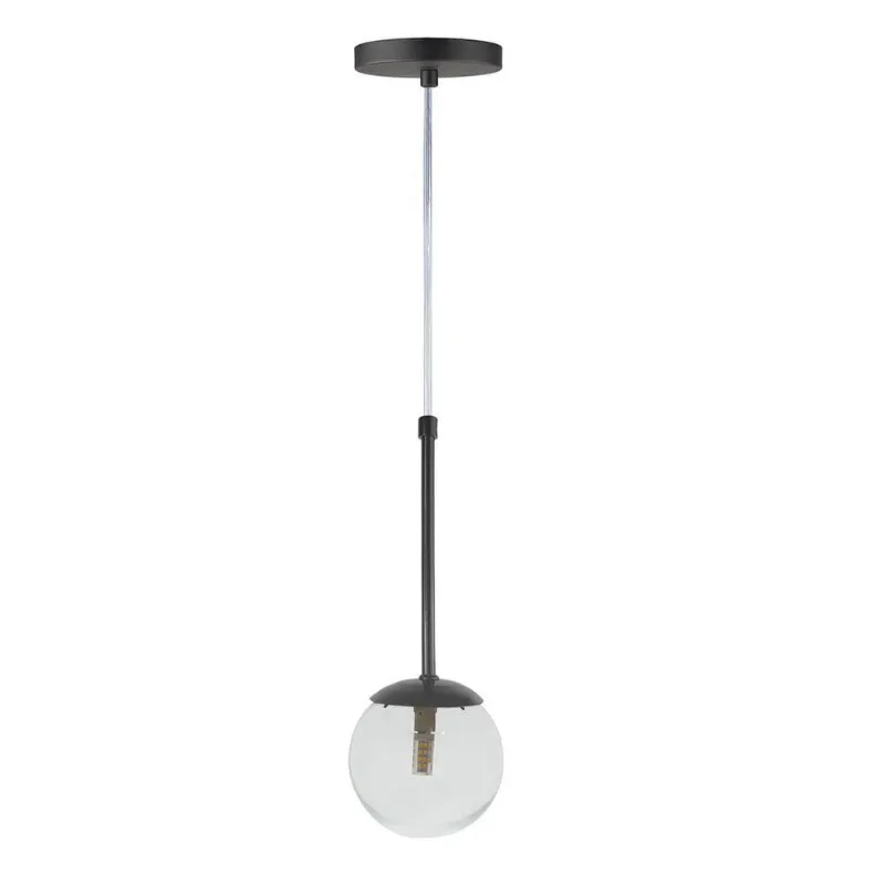Pendente Globo Esfera De Vidro 12cm - Preto - Vidro Cristal