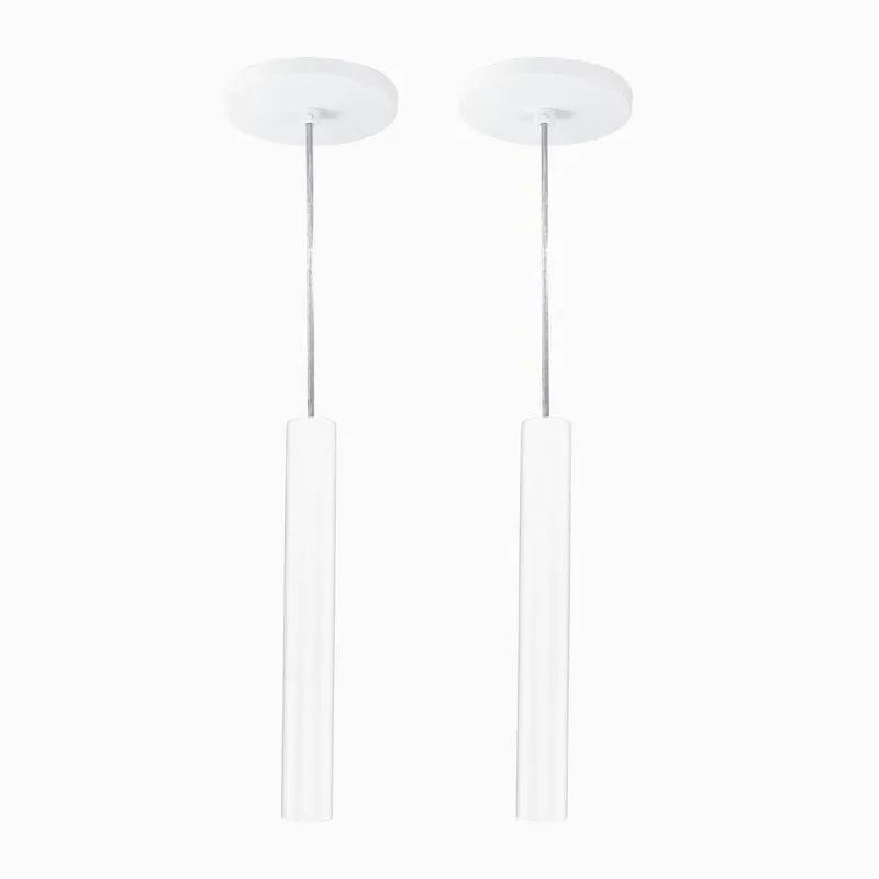 Kit 2 Pendente Tubo Palito Moderno 30cm - Branco
