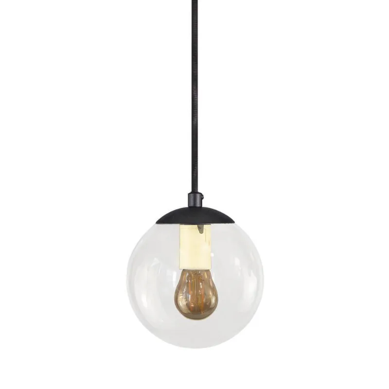 Pendente Globo Esfera De Vidro Cristal 14cm - Preto