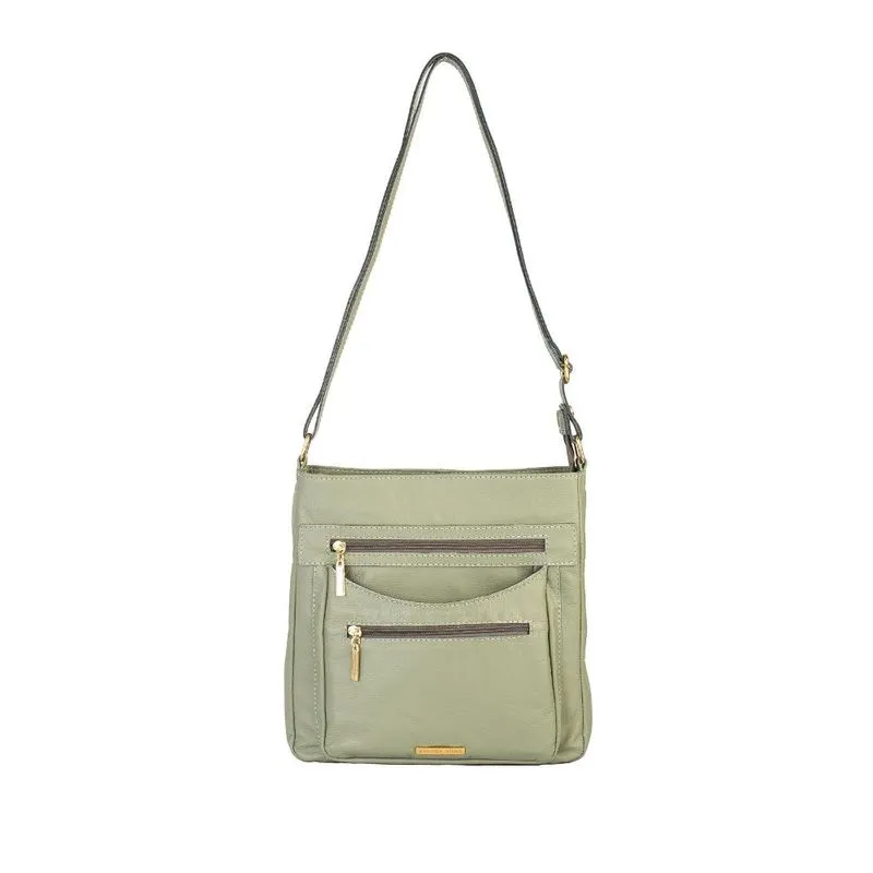Bolsa tiracolo em couro liso Thais