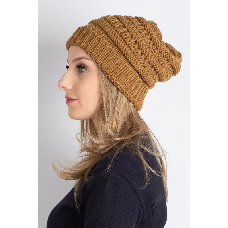 Gorro feminino de malha tricô 60018