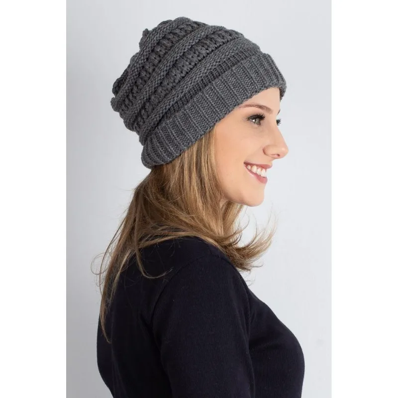 Gorro feminino de malha tricô 60018