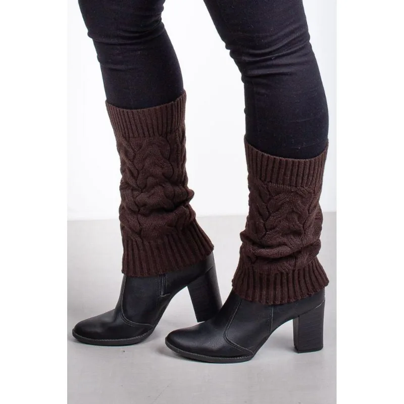 Polaina feminina de malha tricô para inverno