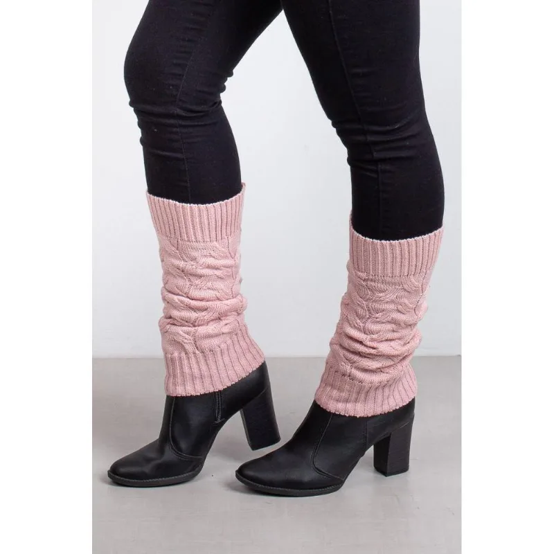 Polaina feminina de malha tricô para inverno