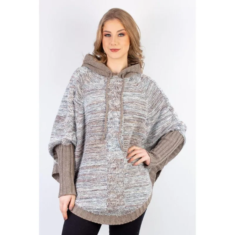 Poncho feminino de malha patchwork 60003