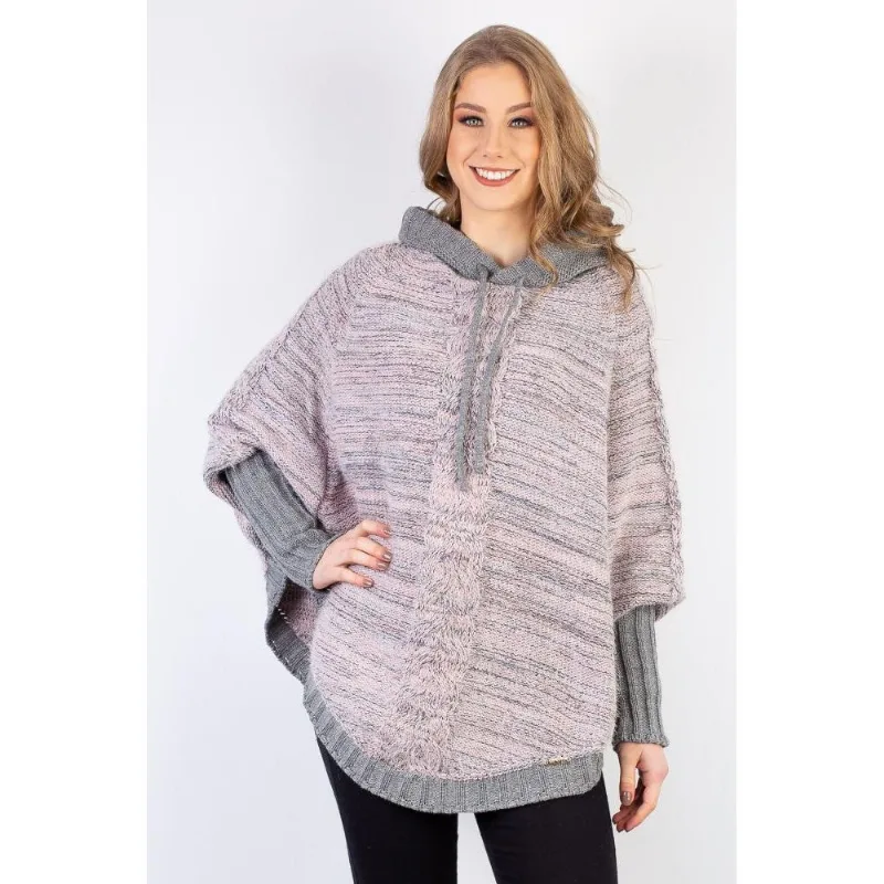 Poncho feminino de malha patchwork 60003