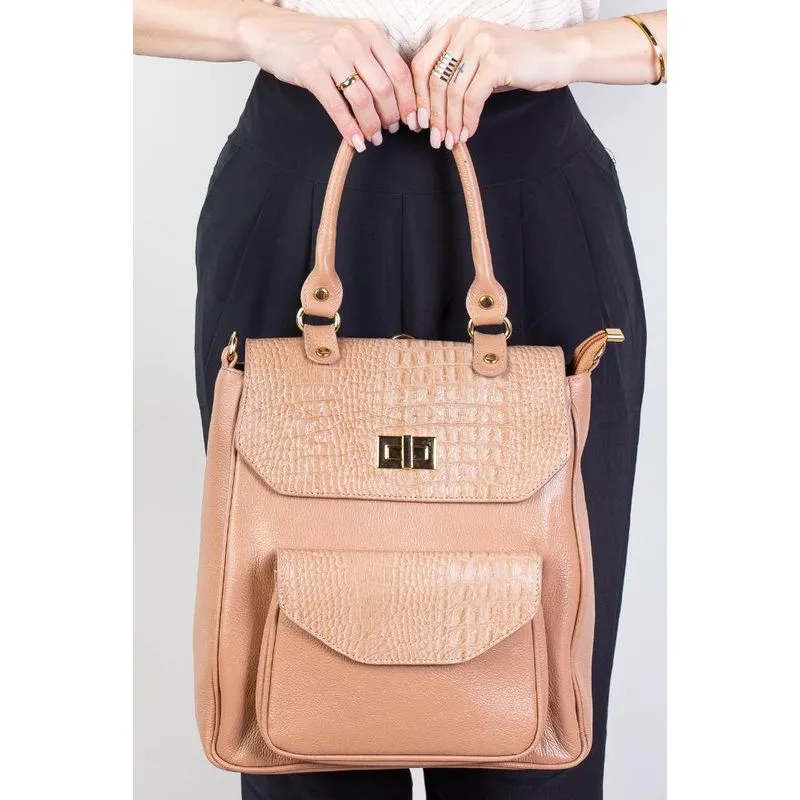 Mochila de couro croco Joanna