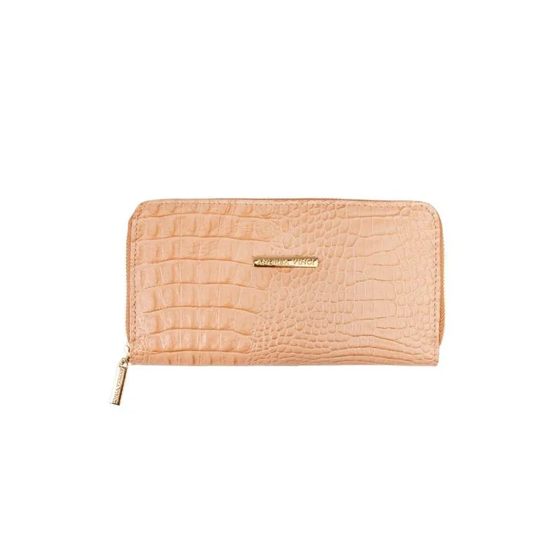 Carteira feminina de couro croco Bonny