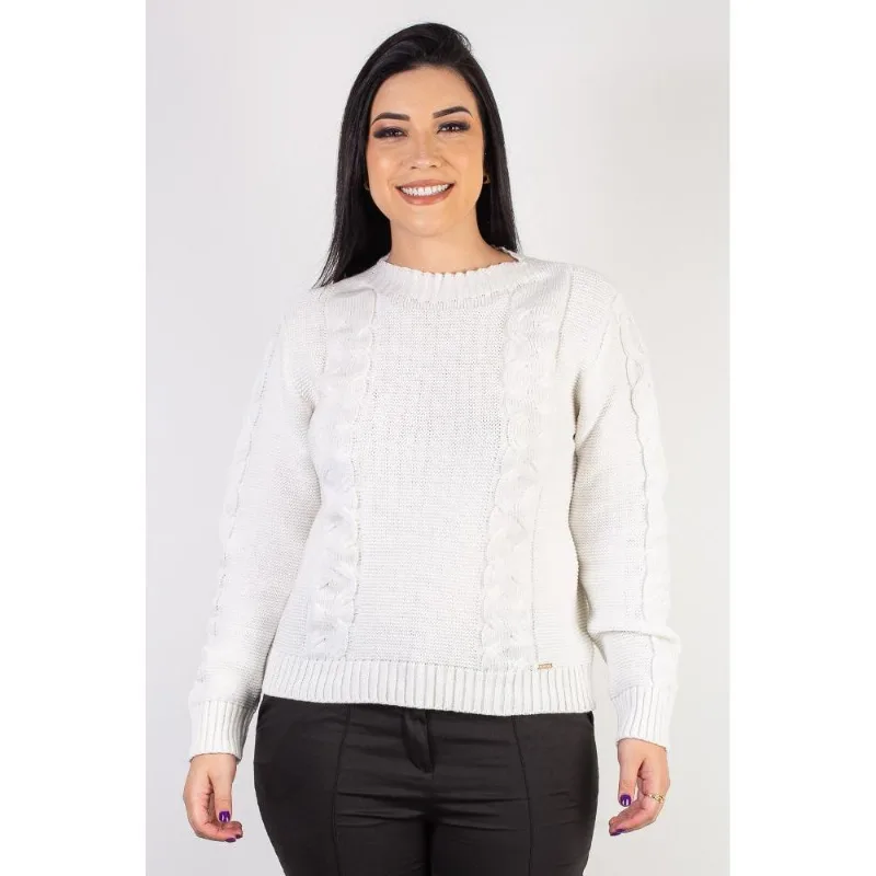 Blusão de malha feminino com tranças 60008