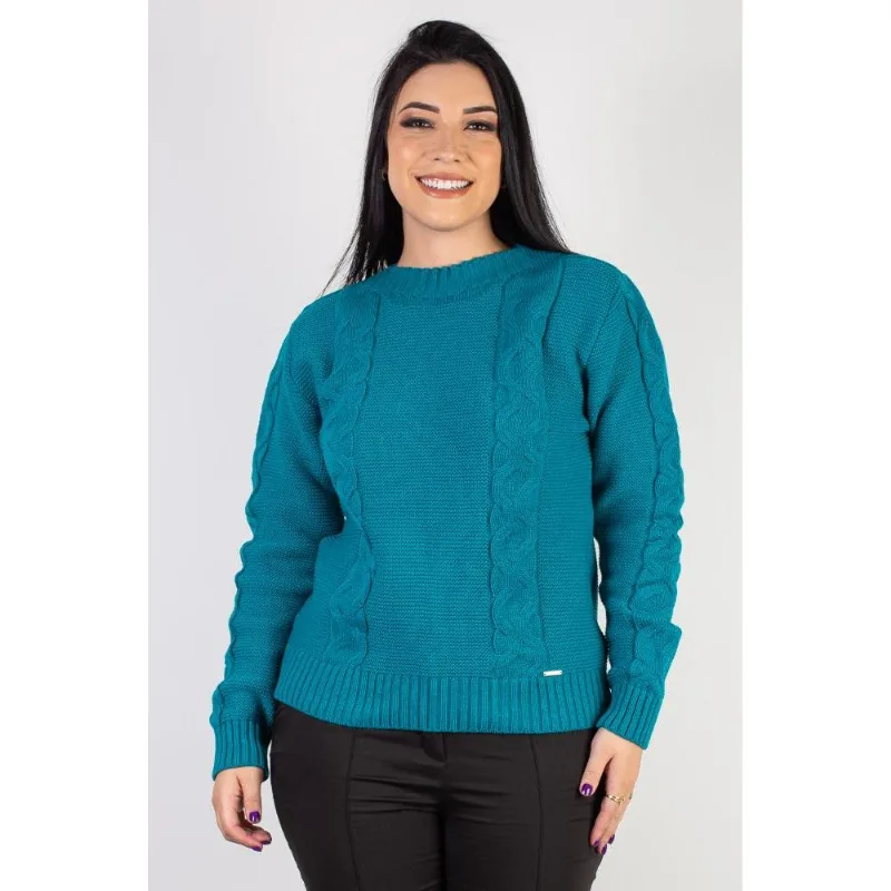 Blusão de malha feminino com tranças 60008