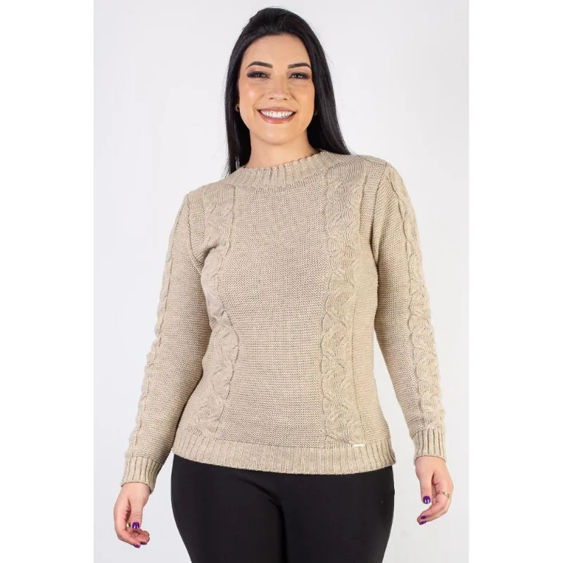 Blusão de malha feminino com tranças 60008
