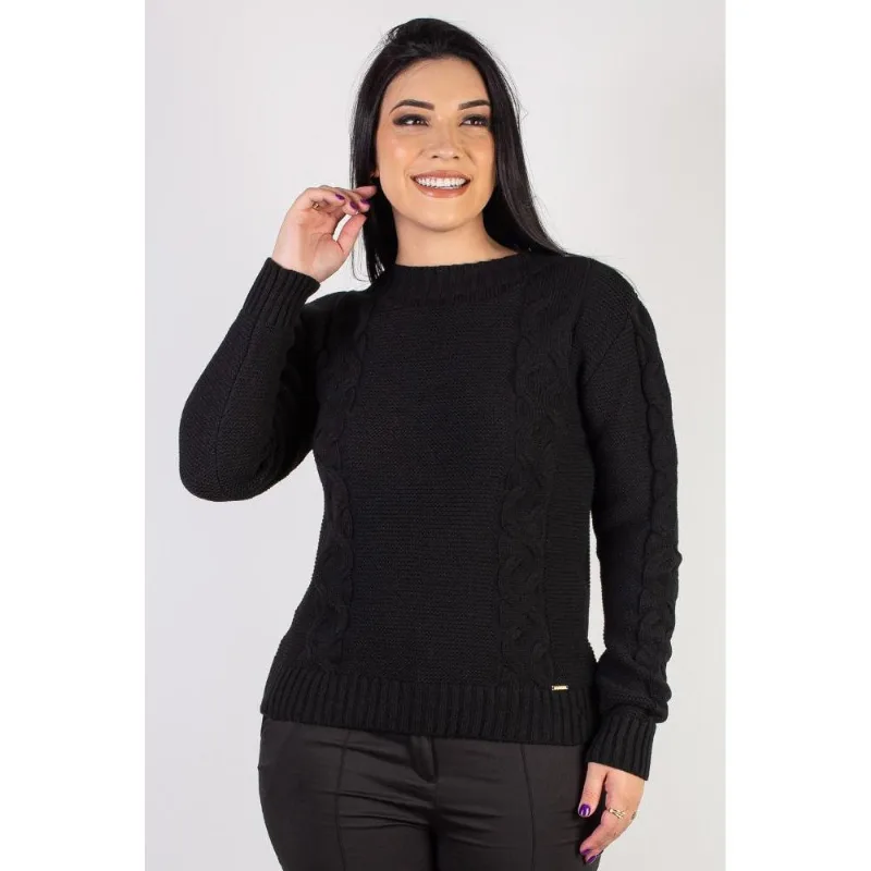 Blusão de malha feminino com tranças 60008