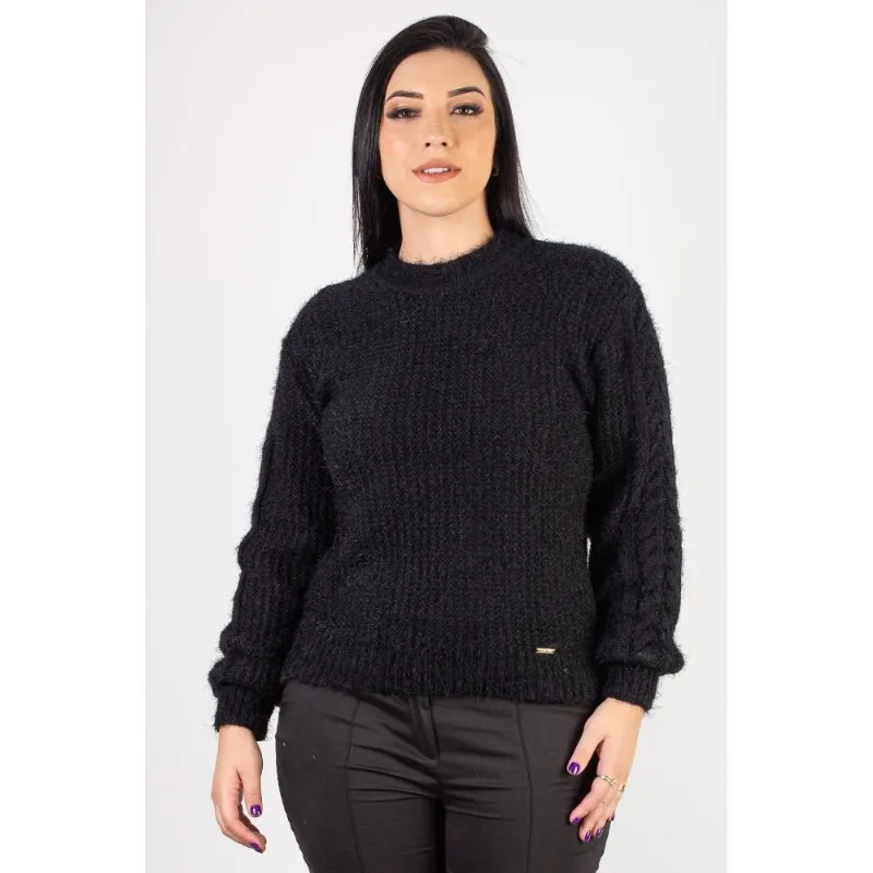 Blusa de malha feminina com tranças 60010