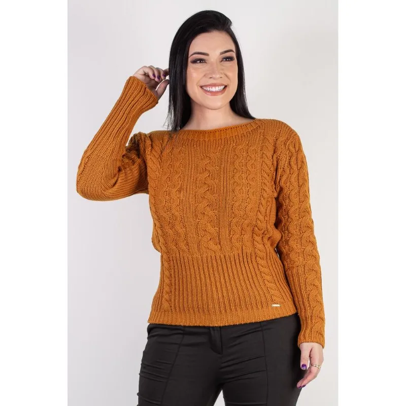 Blusa feminina de malha gola canoa 60016