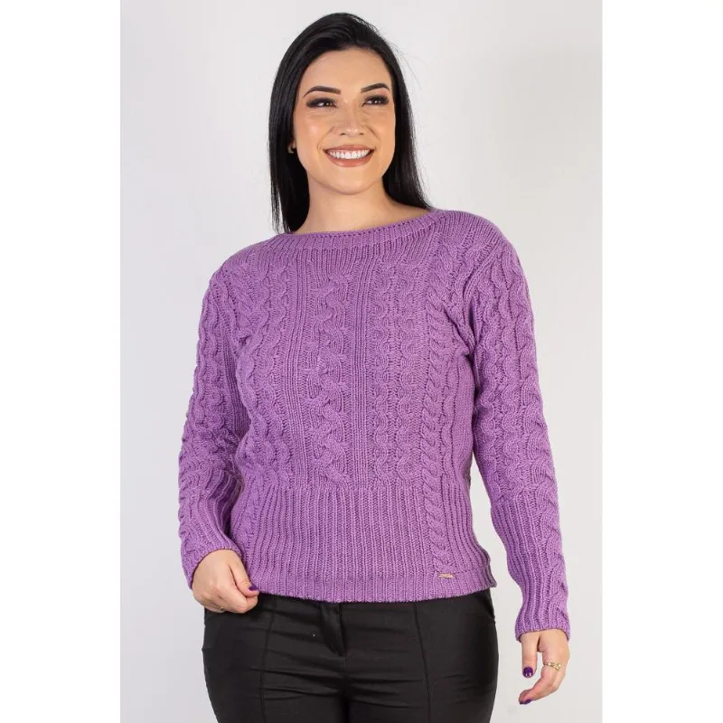 Blusa feminina de malha gola canoa 60016
