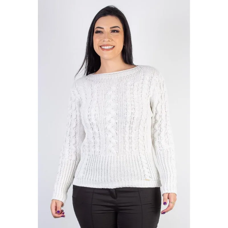 Blusa feminina de malha gola canoa 60016
