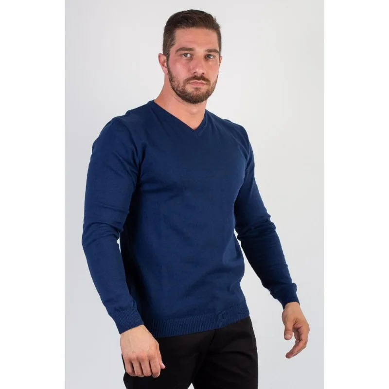 Suéter masculino gola v de malha 50001
