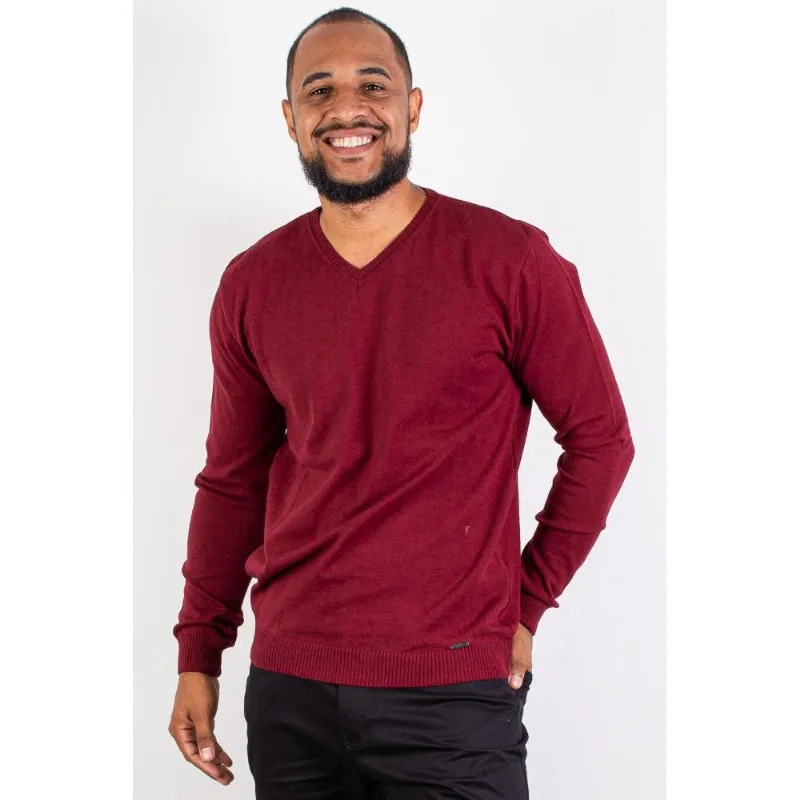 Suéter masculino gola v de malha 50001