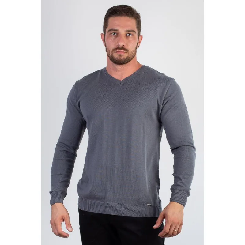 Suéter masculino gola v de malha 50001