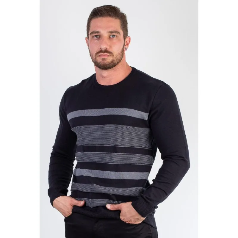 Suéter masculino de malha com listras 50004