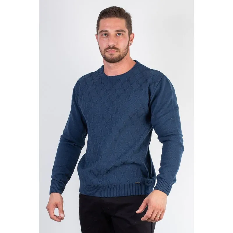 Blusão de malha masculino 50010 G / Azul marinho