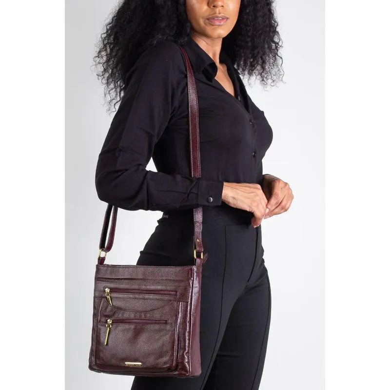Bolsa tiracolo em couro liso Thais