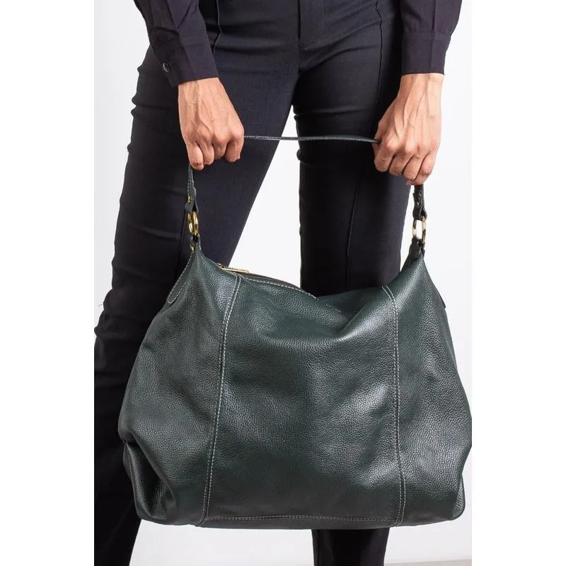 Bolsa saco grande de couro liso Cris