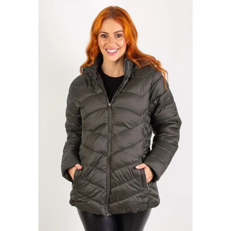 Jaqueta feminina nylon com capuz removível 80235