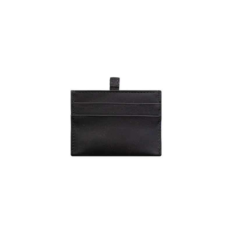 Porta cartões de couro italiano Yan 8x10cm Preto