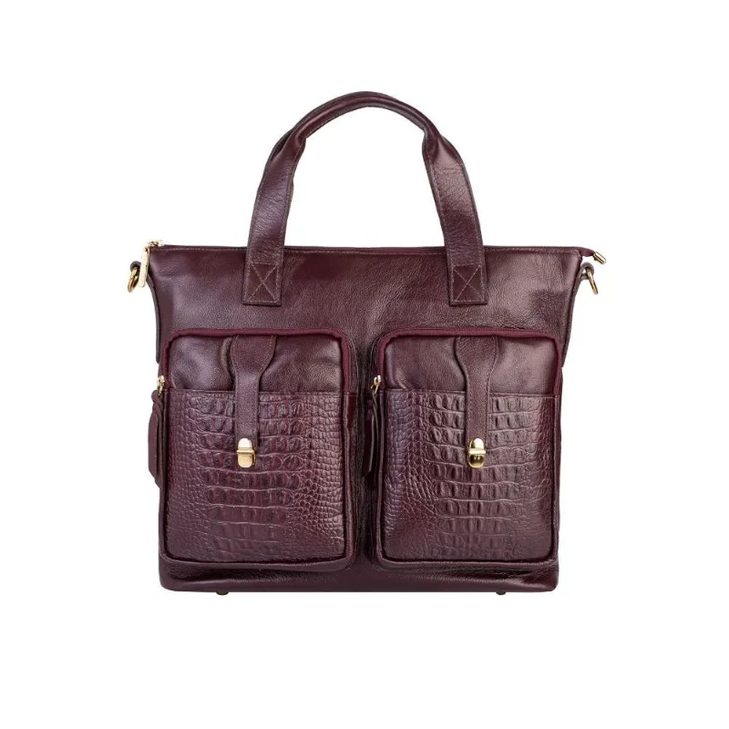 Bolsa para notebook de couro croco Jaque