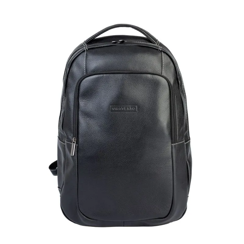 Mochila de couro executiva para notebook Oliver Preto