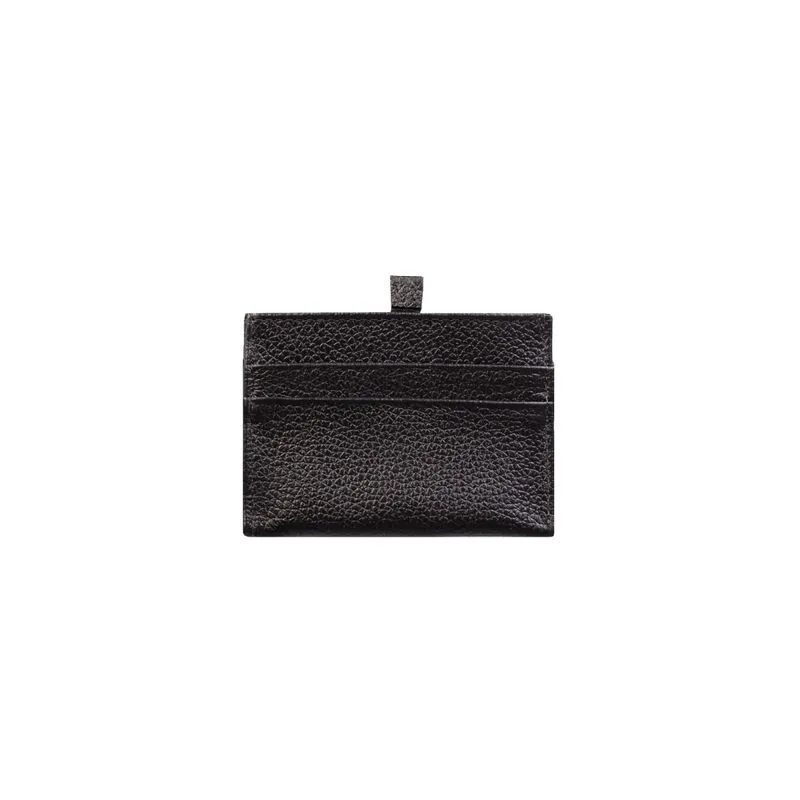 Porta cartões de couro liso Ianna 8x10cm Preto