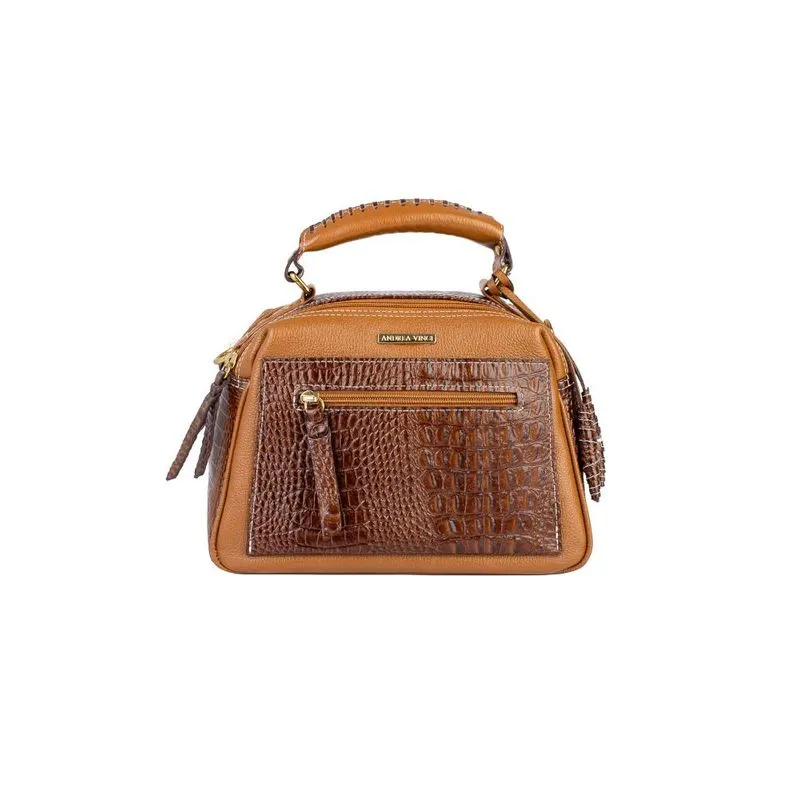 Bolsa pequena de couro croco Ruth