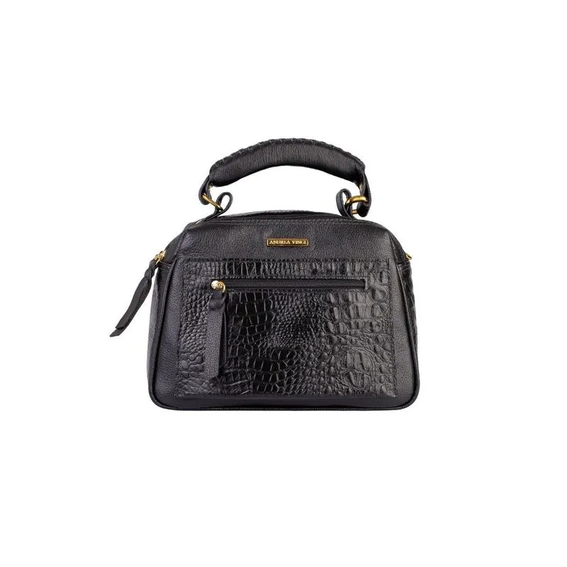 Bolsa pequena de couro croco Ruth