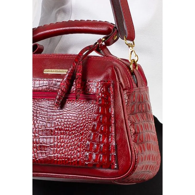 Bolsa pequena de couro croco Ruth