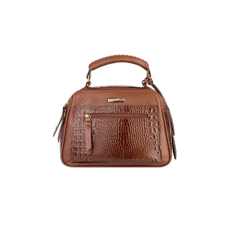 Bolsa pequena de couro croco Ruth