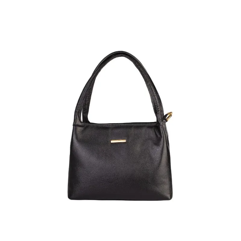 Bolsa básica de ombro em couro liso Maria