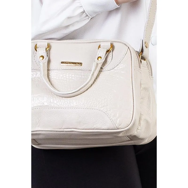 Bolsa pequena de couro croco Olívia