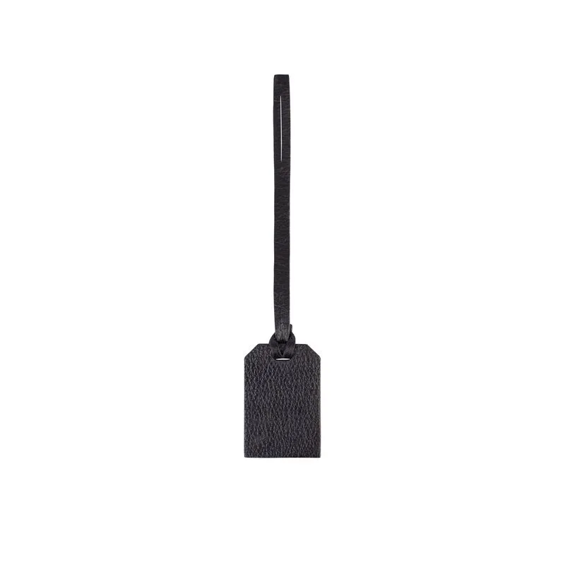 Tag de couro liso personalizada Preto